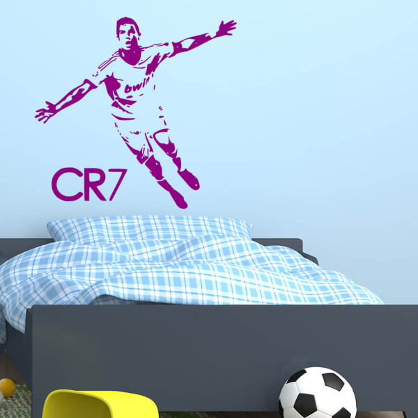 Veselá Stena Samolepka Cristiano Ronaldo Farba: fialová, Veľkosť: 100 x 95 cm