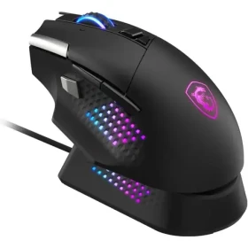 MSI Versa Pro + Mouse Dock Pro set čierna / Herná optická myš / 26000 DPI / 13 tlačidiel / USB / BT / RGB (S12-4301370-CLA)