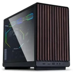 Lian Li DAN A3-mATX Wood Edition čierna / Micro ATX / 2x USB 3.0 A / 1x USB-C / bez zdroja / priehľadná bočnica (A3X-WDG)