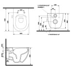 ISVEA - INFINITY CLEANWASH závesná WC misa, integrovaný ventil a bidetová spŕška, Rimless, 36,5x53cm, biela 10NFS1001I