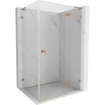 MEXEN/S - Lunar L sprchový kút dvere krídlové pravá 70 x 90, transparent, meď kartáčovaná 834L-070-090-65-00-P