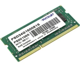 Patriot Signature Line 4GB (1x4GB) 1600MHz / SODIMM / DDR3 / CL11 / Non-ECC / Unbuffered / 1.5V (PSD34G160081S)