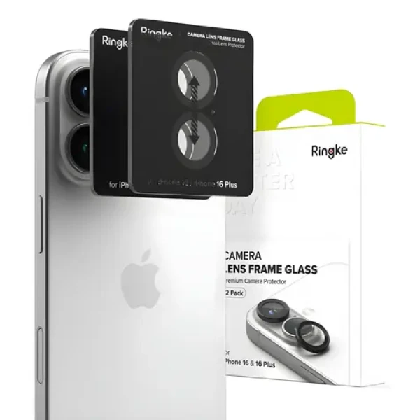 Ringke Camera Frame Protector 2-pack čierna / Ochranné sklo fotoaparátu / Apple iPhone 16, 16 PLUS