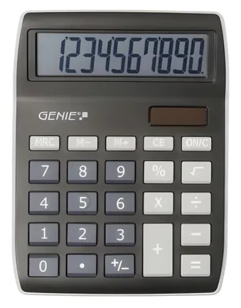 Genie 840BK čierna / Kalkulačka / stolný / 10miestny displej / solárne a batériové napájanie (12258)