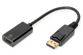 Digitus DisplayPort na HDMI čierna / Adaptér / Aktívny / 4K 30 Hz / HDCP 1.3 (DB-340415-002-S)