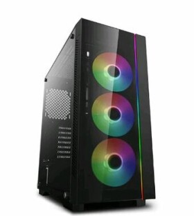 DEEPCOOL MATREXX 55 V3 ADD-RGB 3F čierna / E-ATX / 2xUSB 2.0 + 1xUSB 3.0 / 3x 120 mm / bez zdroja / priehľadná bočnica (DP-ATX-MATREXX55V3-AR-3F)