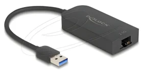 DeLock 66045 USB Type-A na 2,5 Gigabit LAN čierna / Adaptér / RJ-45 / 2,5 Gbit / s / 15 cm (66045)