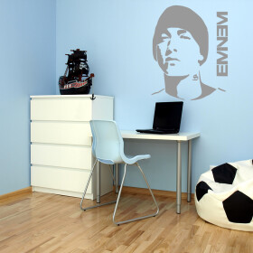 Veselá Stena Samolepka Eminem Farba: šedá, Veľkosť: 40 x 47 cm