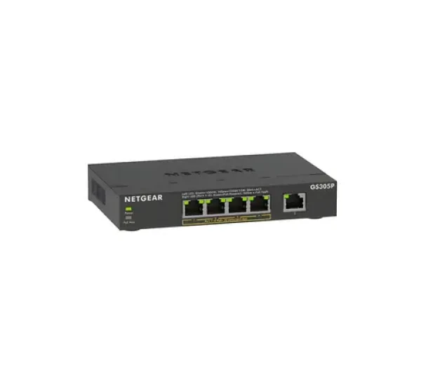Netgear GS305Pv3 / Switch / 5x Gigabit / PoE+ 63W / neriadený (GS305P-300EUS)