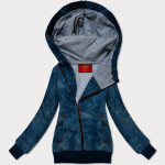 Dámska modrá mikina s asymetrickým zipsom LHD (AMG-61) odstíny modré S (36)