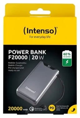 INTENSO F20000 sivá / Powerbanka / 20000 mAh / PD 3.0 / QC 3.0 / USB-C / USB-A (7332054)