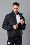 Černá pánská prošívaná bunda se stahovacími lemy model 18347930 černá L - J.STYLE