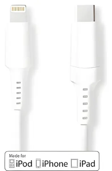 Nedis Lightning kábel 2 m biela / Dátový kábel / USB-C (M) - Lightning 8-pin (M) / 480 Mbps (CCGW39650WT20)