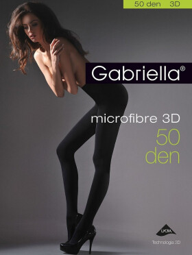 Dámske 3D pančuchové nohavice Gabriella 120 z mikrovlákna 50 den 5XL nero 5-XL