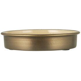 IB LAURSEN Kovová tácka pod sviečku Antique Brass/Cafe Creme