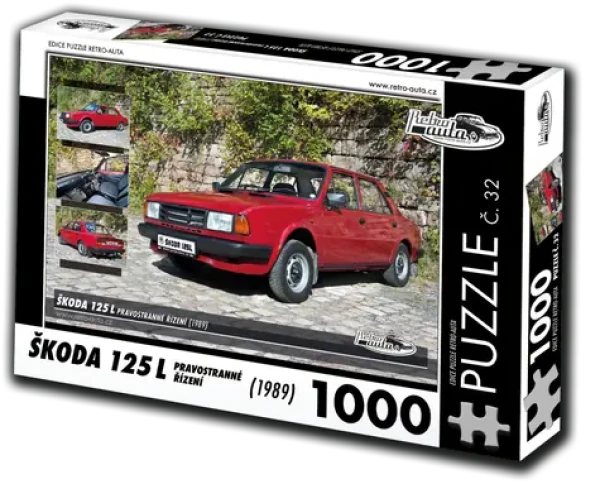 RETRO-AUTA Puzzle č. 32 Škoda 125 L pravostranné riadenie (1989)