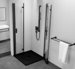 POLYSAN - ZOOM BLACK štvorcová sprchová zástena 800x800, rohový vstup ZL4815BL-02