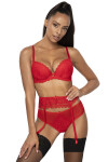 Dámsky podväzkový pás Estelle 0198/3 Red - MAT 42/XL červená