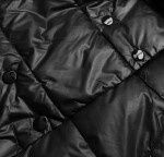 Čierna obojstranná dlhá bunda s kapucňou (p22-6638-1) odstíny fialové 56