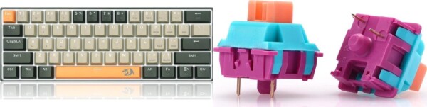 Redragon Redragon K606 Lakshmi Red switch (K606-OG&GY&BK) + A113 R Bullet Keycaps (A113 R)