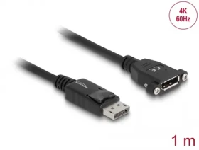 DeLock Kábel DisplayPort 1.2 (M) - DisplayPort 1.2 (F) 1m čierna (85114)