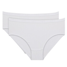 Dámske bavlnené nohavičky 2 ks DIM COTTON BIO MIDISLIP 2x - DIM - biela XXL