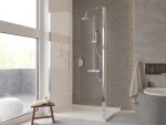 BESCO - Walk-in sprchovací kút ECO-N - FARBA rámu - Chróm / Leštený hliník (ALU), Pevná stena - Bez pevnej steny, Rozmer A - 100, Rozmer C - 195, Výplň - Číre bezpečnostné sklo - 6 mm BCEXON100CC