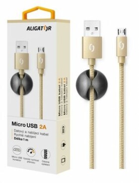 Aligator Premium Dátový kábel 2A Micro USB zlatá (DATKP03)