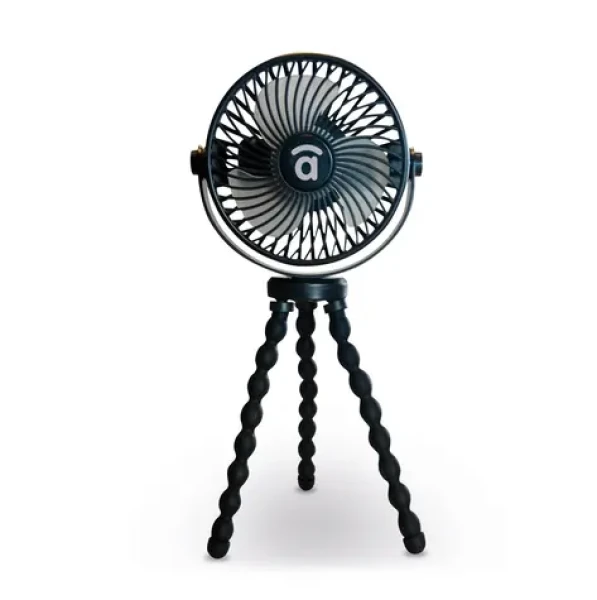 Asalvo Prenosný ventilátor na kočík a autosedačku čierna / Ventilátor / 4 rýchlosti / USB nabíjanie / 2000 mAh