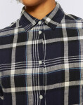 Knowledge Cotton Check Flannel Shirt 1300 Black Jet L