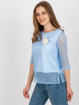 Dámska blúzka LK BZ 506642.94 Svetlomodrá s bielou - Lakerta 42/XL světle modrá s bílou
