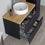 Mereo Siena, kúpeľňová skrinka s keramickým umývadlom 101 cm, antracit mat CN4321
