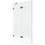 MEXEN/S - Lunar vaňová zástena 2-krídlová ľavá 100 x 150, transparent, grafit metal 897-100-100-95-00-L
