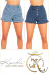 Sexy Demin Highwaist Shorts with Buttons lightblue