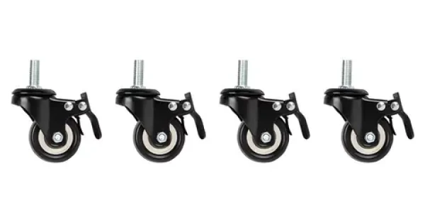 Lanberg Kolieska pre rack / Sada 4 ks / So závitom a brzdou / Pre závesné skrine 19" (AK-1601-B)