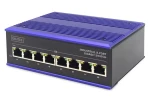 Digitus Switch Ind. modrá / Switch / Priemyselný / 8x Gigabit / Unmanaged / DIN lišta (DN-651119)