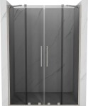 MEXEN/S - Velar Duo posuvné sprchové dvere 150, grafit, nikel kartáčovaný 871-150-000-42-97
