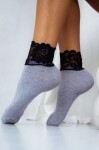 Dámske ponožky 1061 Grey with black - Milena 37-41 šedá-černá