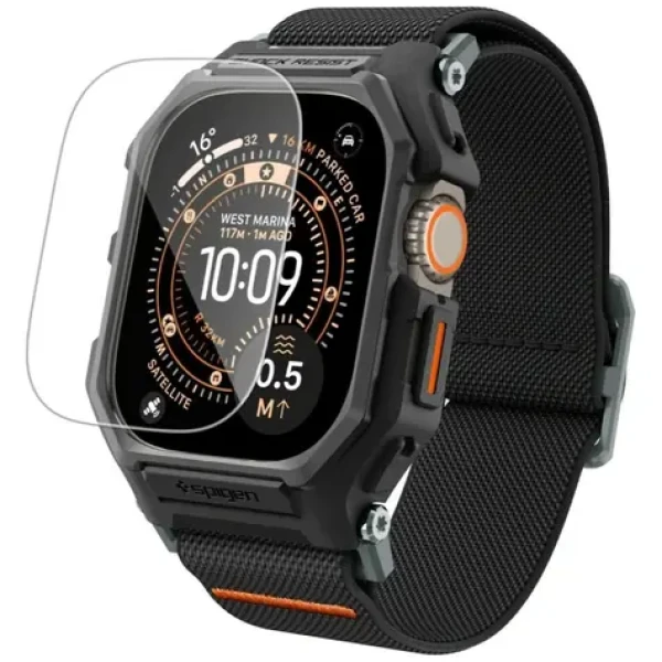 Spigen Lite Fit Pre matná čierna / Ochranný kryt s ochranným sklom / Apple Watch Ultra 3/2/1 49 mm (ACS11415)