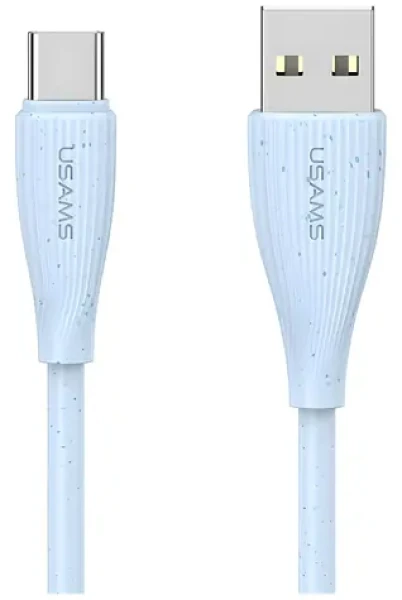USAMS Green Series SJ714 modrá / Nabíjací a dátový kábel USB-A/USB-C / 1 m / 18W / 3A / 480 Mb/s (SJ714USB03)