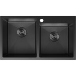 MEXEN - Xorin oceľový drez 2-bowl 780 x 450 mm, čierna HC 6441782000-70HC