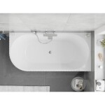MEXEN/S - Silo voľne stojaca rohová vaňa pravá reliéf 150 x 75, biela, sifón a prepad chróm 52891507500P-01