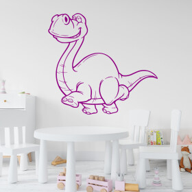 Veselá Stena Samolepka Brontosaurus Farba: fialová, Veľkosť: 100 x 93 cm