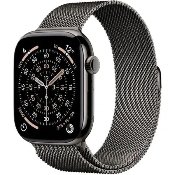 Apple Watch Series 11 GPS+Cellular 46mm Bridlicovo šedé titánové telo - Bridlicovo šedý milánsky ťah S/M / 130-180 mm (MFD34MP/A)
