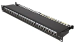 Extralink Patch panel CAT6A STP 24 portov / Patch panel / 19" / STP / LSA IDC (EX.28266)
