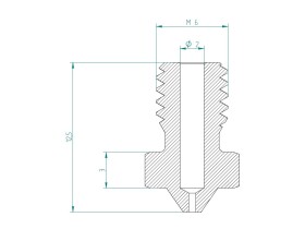 Materialpro3D Tryska pre 3D tlač KALENÁ M6 českej výroby 0,6/1,75