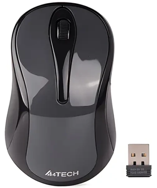 A4Tech G3-280N šedá / Bezdrôtová optická myš / 1200 DPI / 2.4 GHz / Silent Click / 3 tlačidlá / Batéria 1x AA (G3-280NS GG)