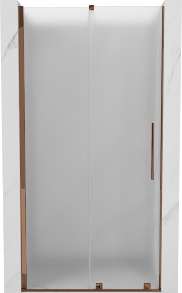 MEXEN/S - Velár posuvné sprchové dvere 90, dekor, ružové zlato 871-090-000-31-60