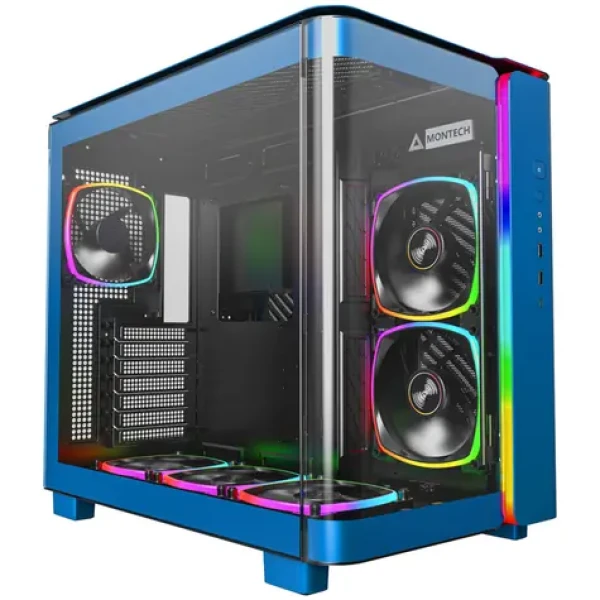 Montech KING 95 PRO modrá / ATX / 2x USB-A / 1x USB-C / 2x 140mm + 4X 120mm / bez zdroja / priehľadná bočnica (KING95PROP)