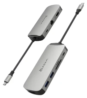Adam Elements CASA X DP sivá / USB-C Hub / 10 v 1 / DisplayPort / 8K (AAPADHUBXDPGY)